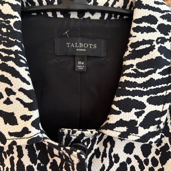 Talbots Black and White Animal Print blazer jacket - Picture 3 of 12